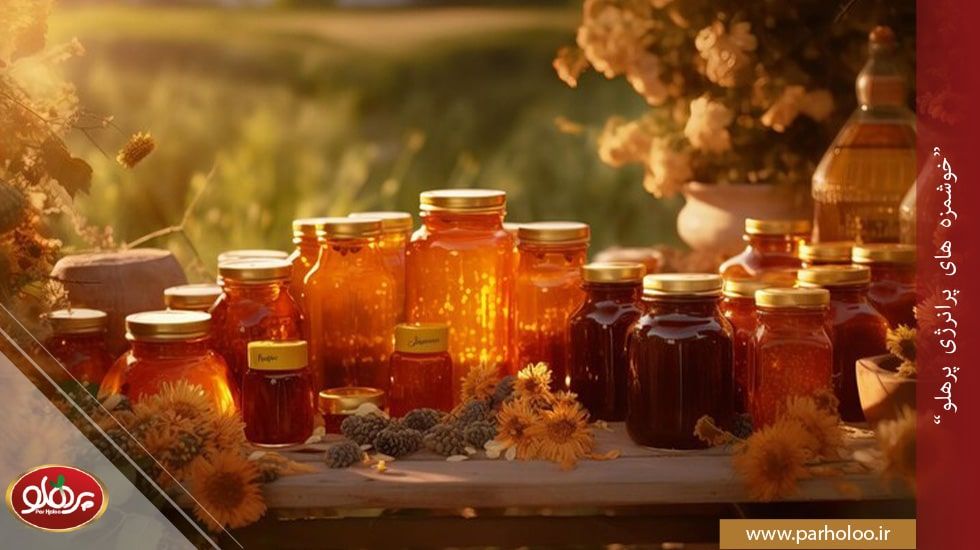 عسل پرکالری و ارگانیک برای افزایش وزن؛ انتخاب هوشمندانه با پرهلو | پرهلو بهترین انواع عسل طبیعی برای چاقی: عسل گون، کنار و آویشن | پرهلو