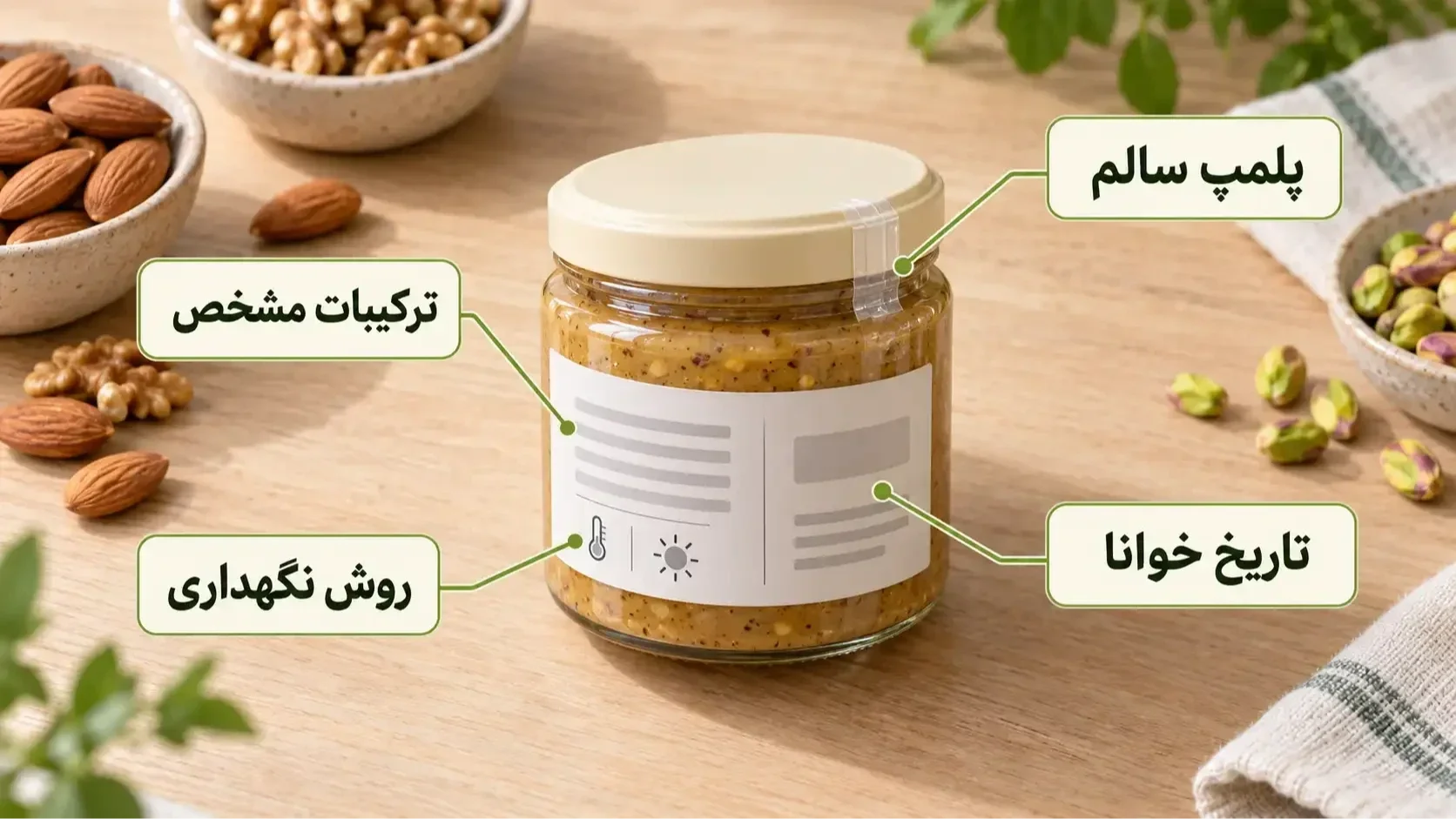 بررسی پلمپ، تاریخ، ترکیبات و روش نگهداری روی بسته‌بندی معجون