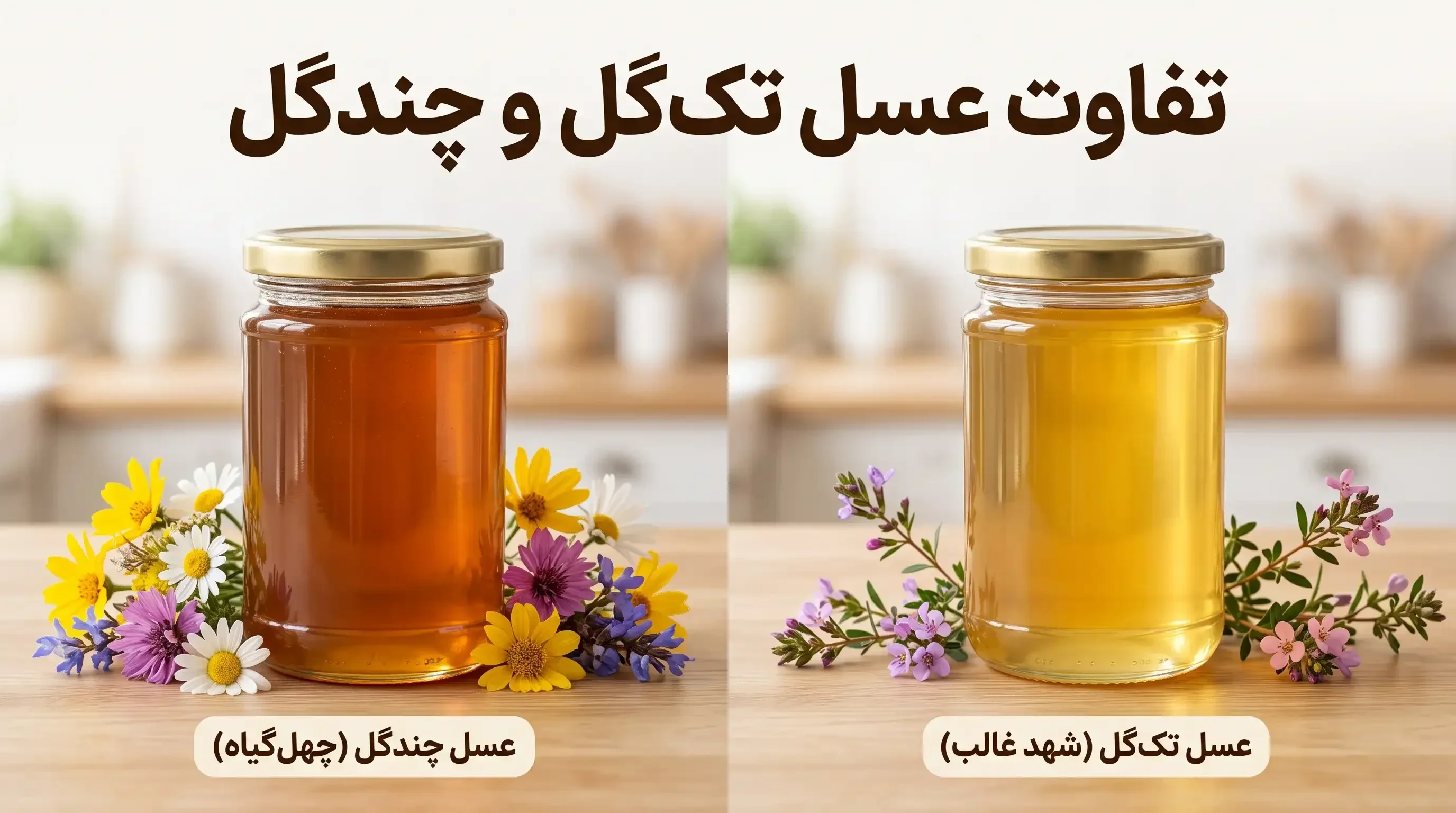 تفاوت عسل تک گل و چند گل بر اساس منبع شهد گیاهی