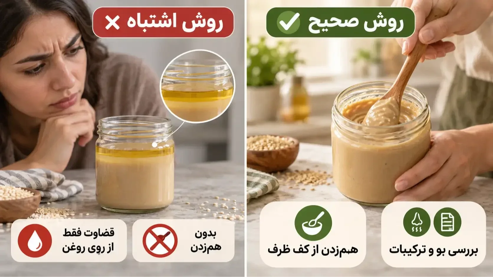 روش صحیح و اشتباه بررسی غلظت و روغن روی ارده